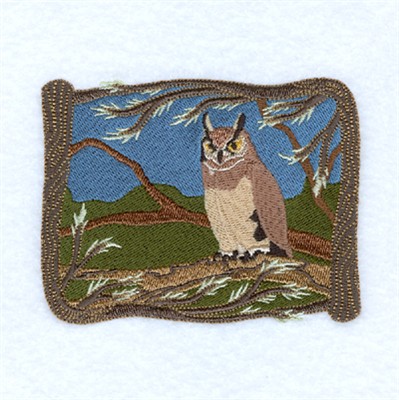 Woodland Owl Machine Embroidery Design