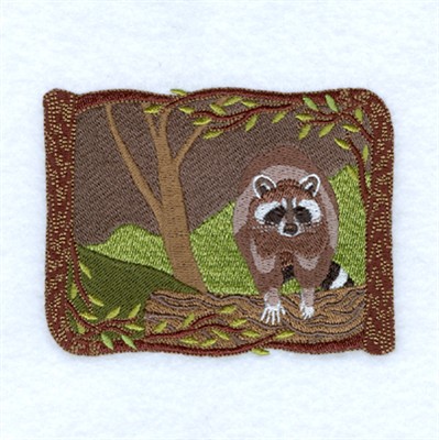 Woodland Raccoon Machine Embroidery Design