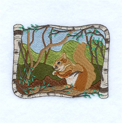 Woodland Squirrel Machine Embroidery Design
