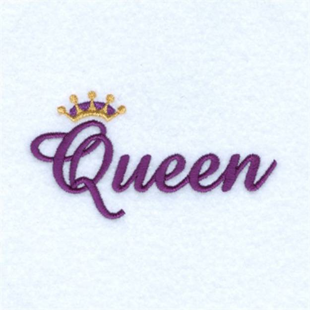 Picture of Queen Script Machine Embroidery Design
