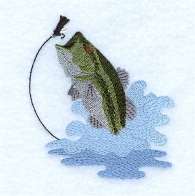 Picture of Bass Jumping Machine Embroidery Design