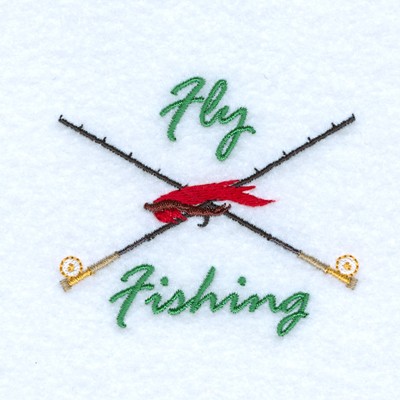Fly Fishing Rods Machine Embroidery Design