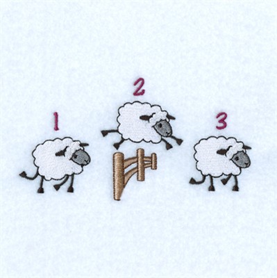 Counting Sheep Line Machine Embroidery Design
