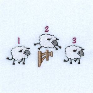 Picture of Counting Sheep Line Machine Embroidery Design