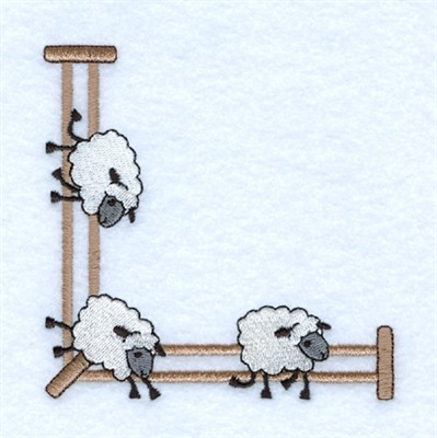Counting Sheep Corner Machine Embroidery Design