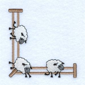 Picture of Counting Sheep Corner Machine Embroidery Design