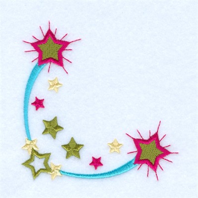 Wishing On A Star Corner Machine Embroidery Design