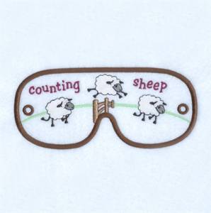 Picture of Counting Sheep Mask Machine Embroidery Design