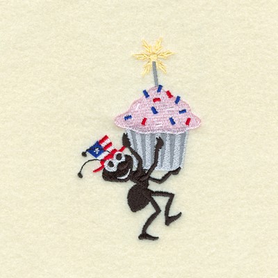 Ant With Cupcake Machine Embroidery Design