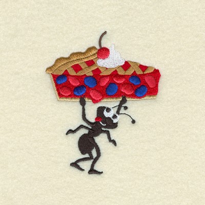 Ant With Pie Machine Embroidery Design
