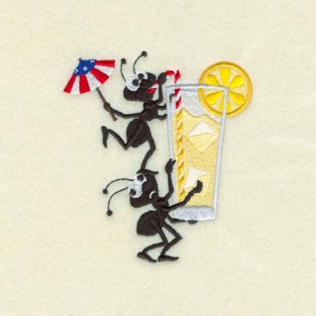 Picture of Ants With Lemonade Machine Embroidery Design