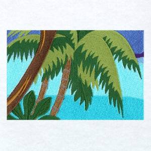 Picture of Tropical Beach Panel 4 Machine Embroidery Design