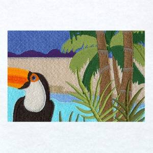 Picture of Tropical Beach Panel 6 Machine Embroidery Design