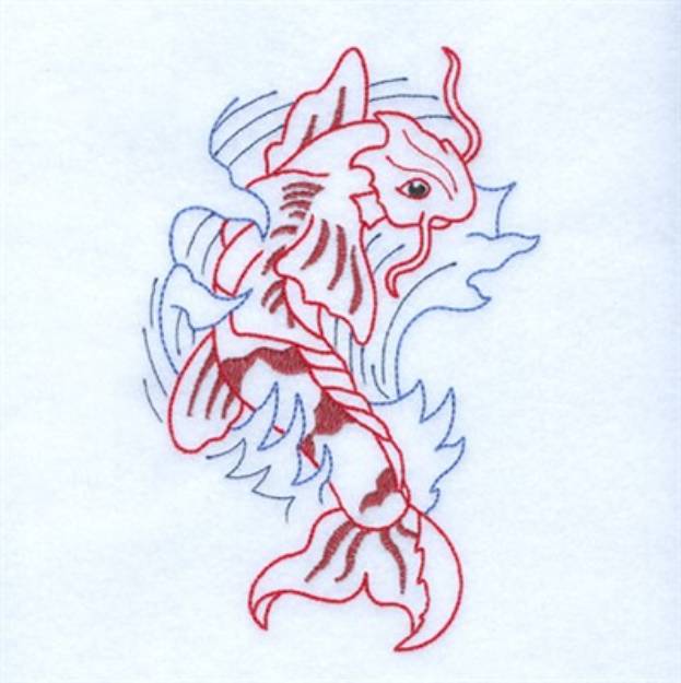 Picture of Dragon Koi Machine Embroidery Design