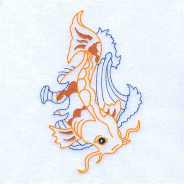 Picture of Orange Koi Machine Embroidery Design
