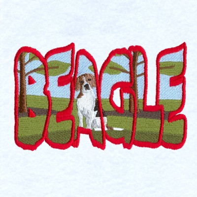 Beagle Scene Machine Embroidery Design