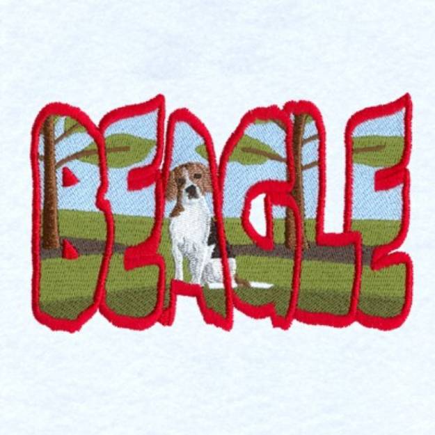 Picture of Beagle Scene Machine Embroidery Design