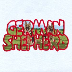 Picture of German Shepherd Scene Machine Embroidery Design