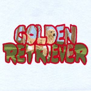 Picture of Golden Retriever Scene Machine Embroidery Design