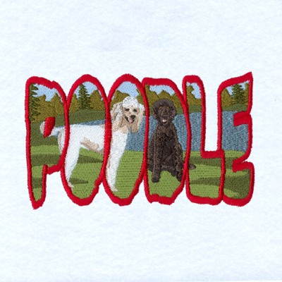 Poodle Scene Machine Embroidery Design