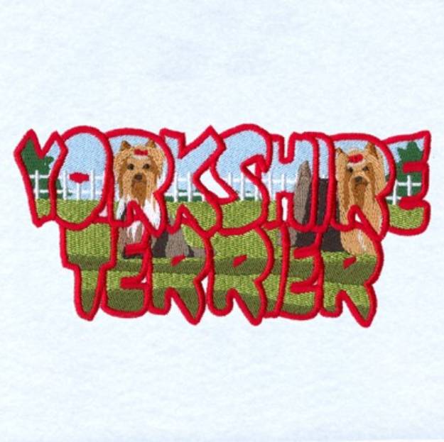 Picture of Yorkshire Terrier Scene Machine Embroidery Design