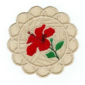 Picture of Hibiscus Doily Machine Embroidery Design