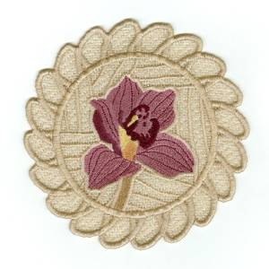 Picture of Orchid Doily Machine Embroidery Design