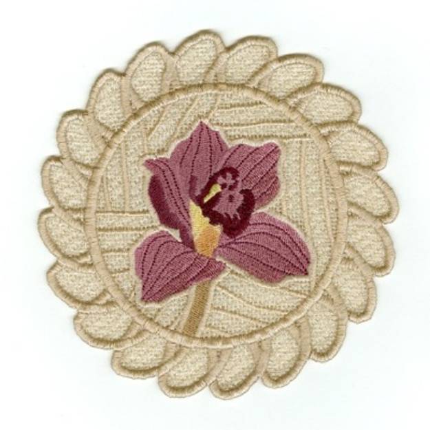 Picture of Orchid Doily Machine Embroidery Design