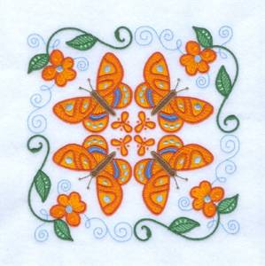 Picture of Jacobean Butterflies Machine Embroidery Design