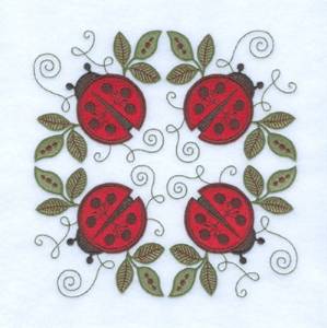 Picture of Jacobean Ladybugs Machine Embroidery Design