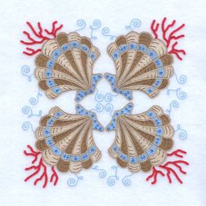 Picture of Jacobean Seashells Machine Embroidery Design