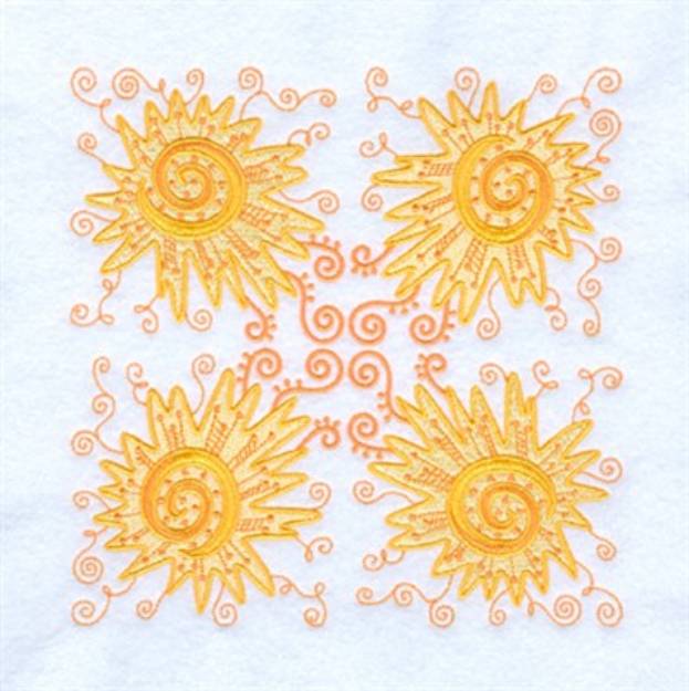 Picture of Jacobean Sun Square Machine Embroidery Design