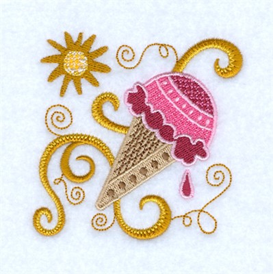 Jacobean Ice Cream Machine Embroidery Design