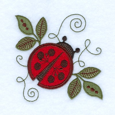 Jacobean Ladybug Machine Embroidery Design