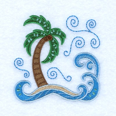 Jacobean Palm Tree Machine Embroidery Design