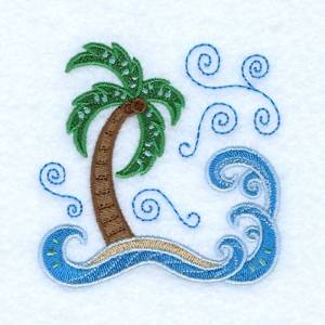 Picture of Jacobean Palm Tree Machine Embroidery Design
