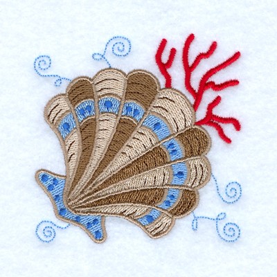 Jacobean Seashell Machine Embroidery Design