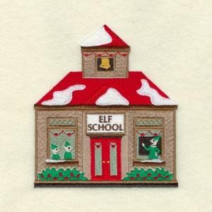 Picture of Christmas Village School Machine Embroidery Design
