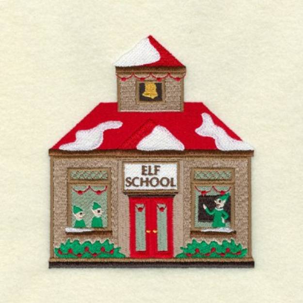 Picture of Christmas Village School Machine Embroidery Design
