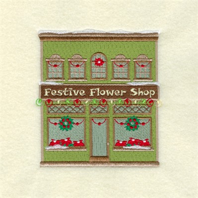 Village Flower Shop Machine Embroidery Design