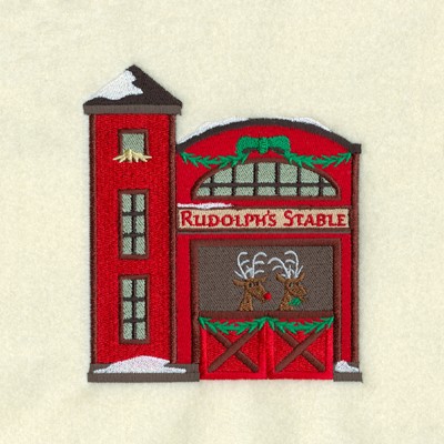 Christmas Village Stable Machine Embroidery Design
