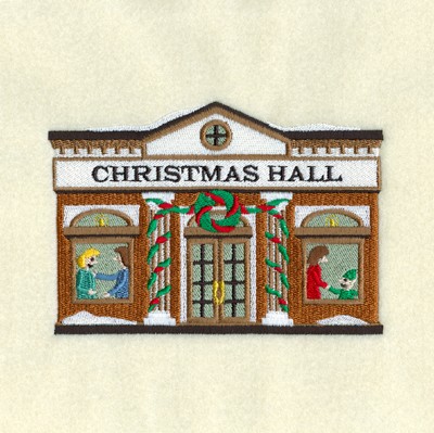 Christmas Village Hall Machine Embroidery Design