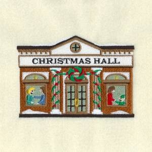 Picture of Christmas Village Hall Machine Embroidery Design