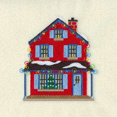 Christmas Village Home Machine Embroidery Design