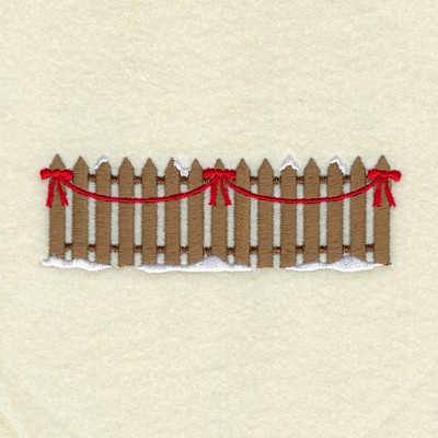 Christmas Village Fence Machine Embroidery Design