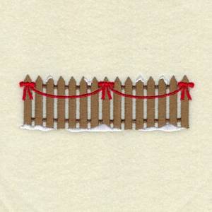 Picture of Christmas Village Fence Machine Embroidery Design