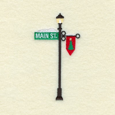 Christmas Street Sign Machine Embroidery Design