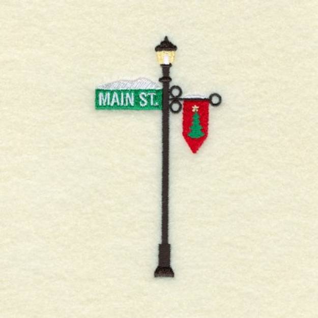 Picture of Christmas Street Sign Machine Embroidery Design