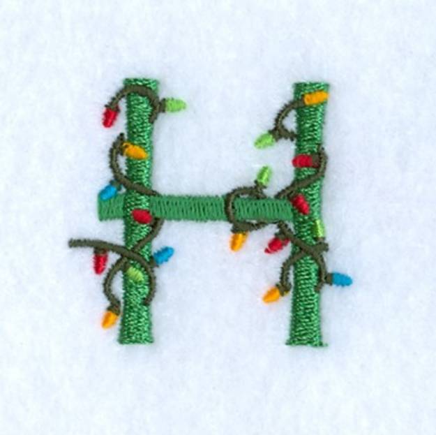 Picture of Christmas Light H Machine Embroidery Design