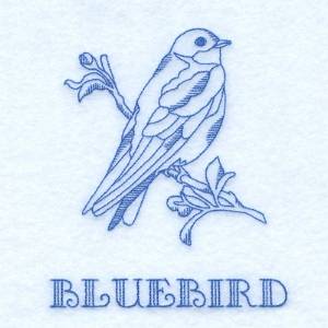Picture of Bluebird Outline Machine Embroidery Design